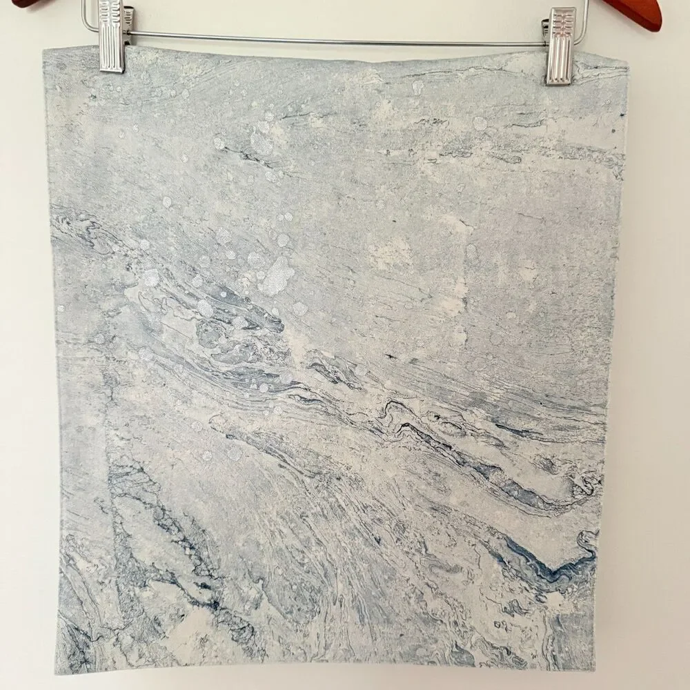 Cynthia Rowley Table Runner Cotton Blue Granite Print Home Decor Accent 70